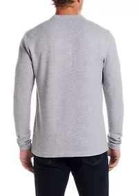 Men's Long Sleeve Mixed Henley Shirt