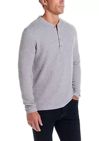 Men's Long Sleeve Mixed Henley Shirt