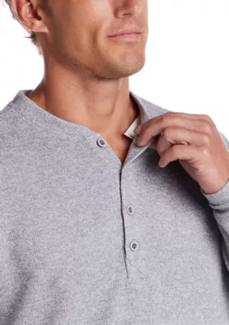 Men's Long Sleeve Mixed Henley Shirt