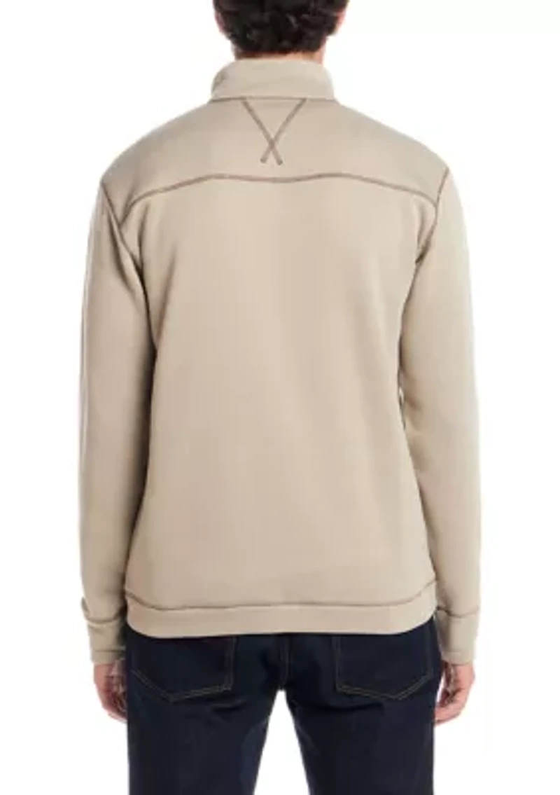 Men's Quarter Button Mock Neck Sweater