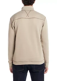 Men's Quarter Button Mock Neck Sweater