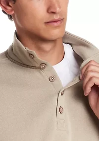 Men's Quarter Button Mock Neck Sweater
