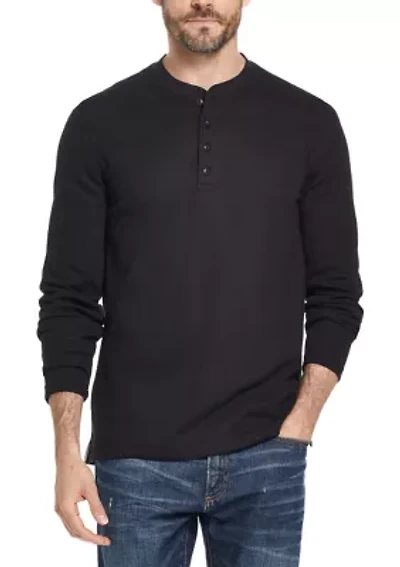 Men's Long Sleeve Waffle Henley Shirt