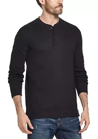 Men's Long Sleeve Waffle Henley Shirt