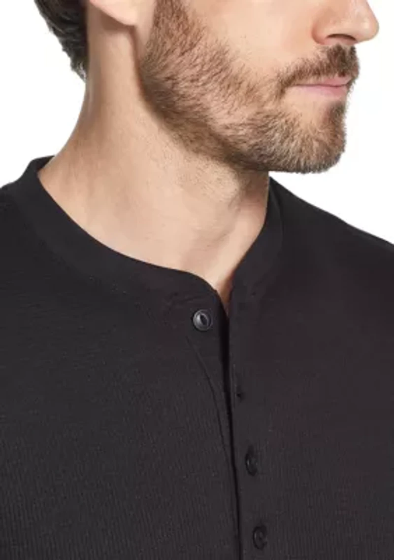 Men's Long Sleeve Waffle Henley Shirt