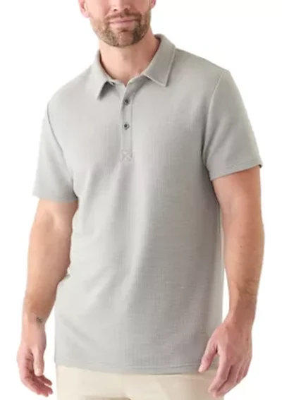 Men's Stretch Waffle Knit Polo Shirt