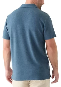 Men's Stretch Waffle Knit Polo Shirt