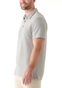 Men's Stretch Waffle Knit Polo Shirt