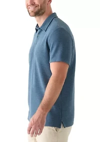 Men's Stretch Waffle Knit Polo Shirt