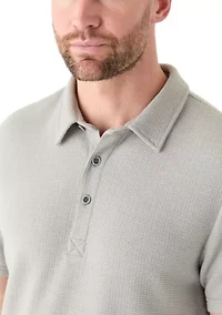 Men's Stretch Waffle Knit Polo Shirt
