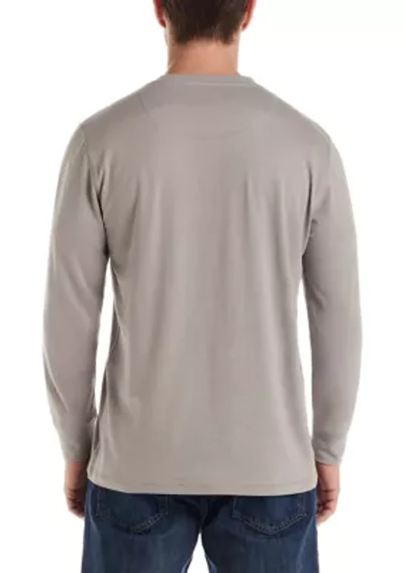 Men's Long Sleeve Sueded Jersey Henley Shirt