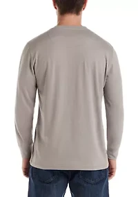Men's Long Sleeve Sueded Jersey Henley Shirt