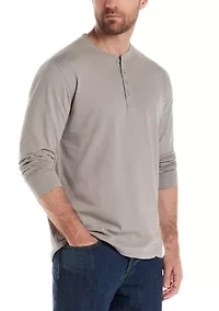 Men's Long Sleeve Sueded Jersey Henley Shirt