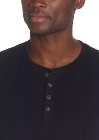 Men's Long Sleeve Sueded Jersey Henley Shirt