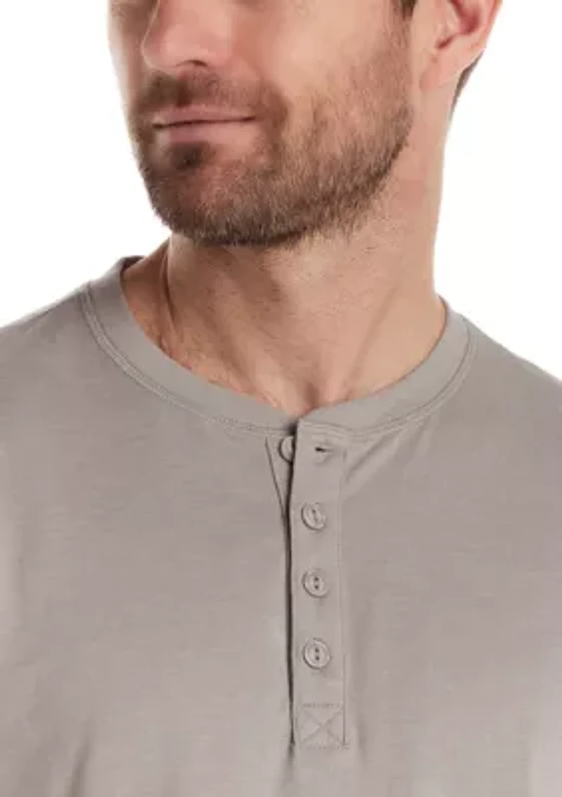 Men's Long Sleeve Sueded Jersey Henley Shirt
