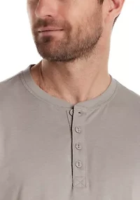 Men's Long Sleeve Sueded Jersey Henley Shirt