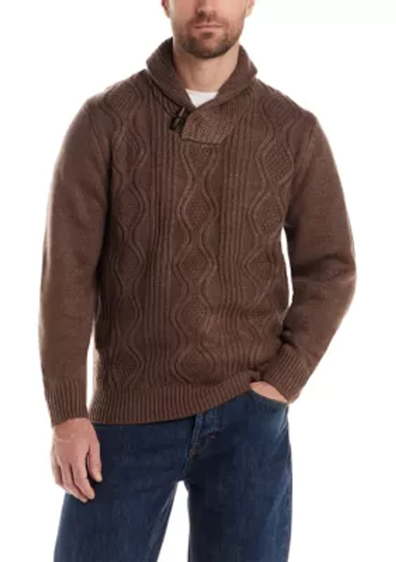 Men's Cable Knit Fisherman Toggle Sweater