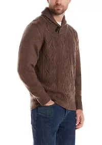 Men's Cable Knit Fisherman Toggle Sweater