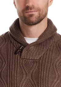 Men's Cable Knit Fisherman Toggle Sweater