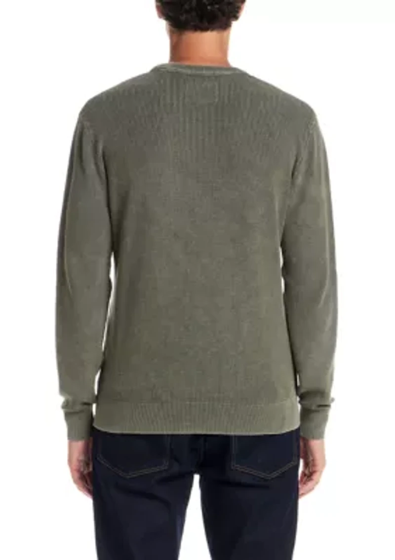 Men's Vertical Weave Stonewash Sweater