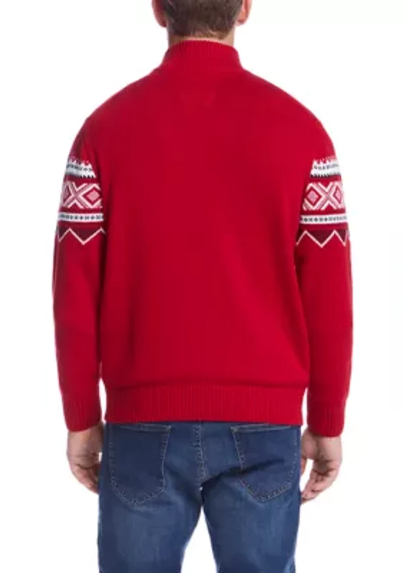 Men's Fairisle Quarter Zip Sweater