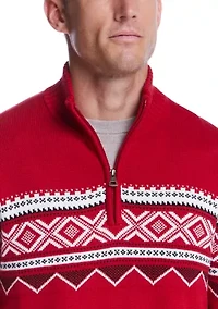 Men's Fairisle Quarter Zip Sweater