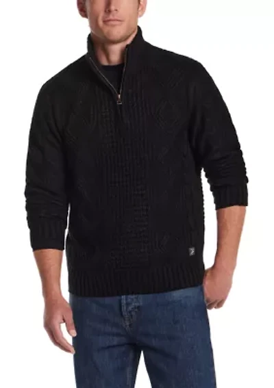 Men's Chunky Cable Quarter Zip Sweater