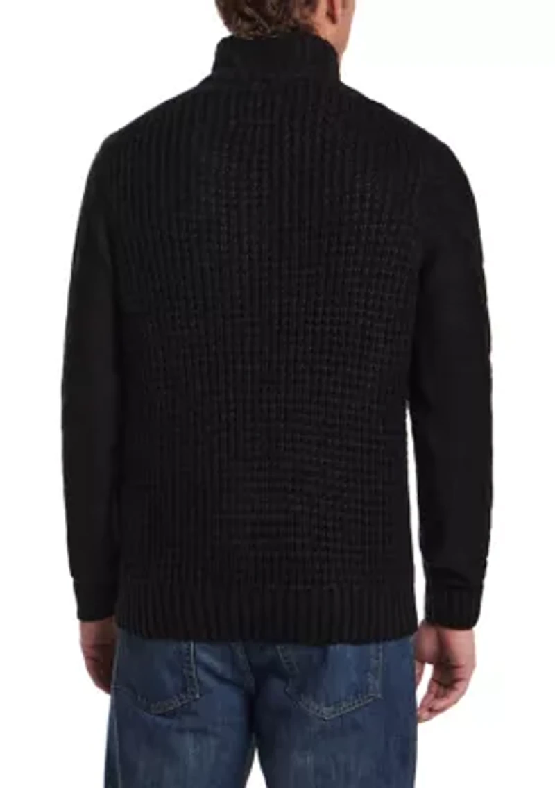 Men's Chunky Cable Quarter Zip Sweater