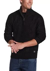 Men's Chunky Cable Quarter Zip Sweater