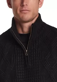 Men's Chunky Cable Quarter Zip Sweater