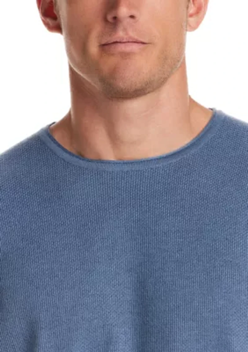 Men's Textured Roll Neck Marino Blend Sweater