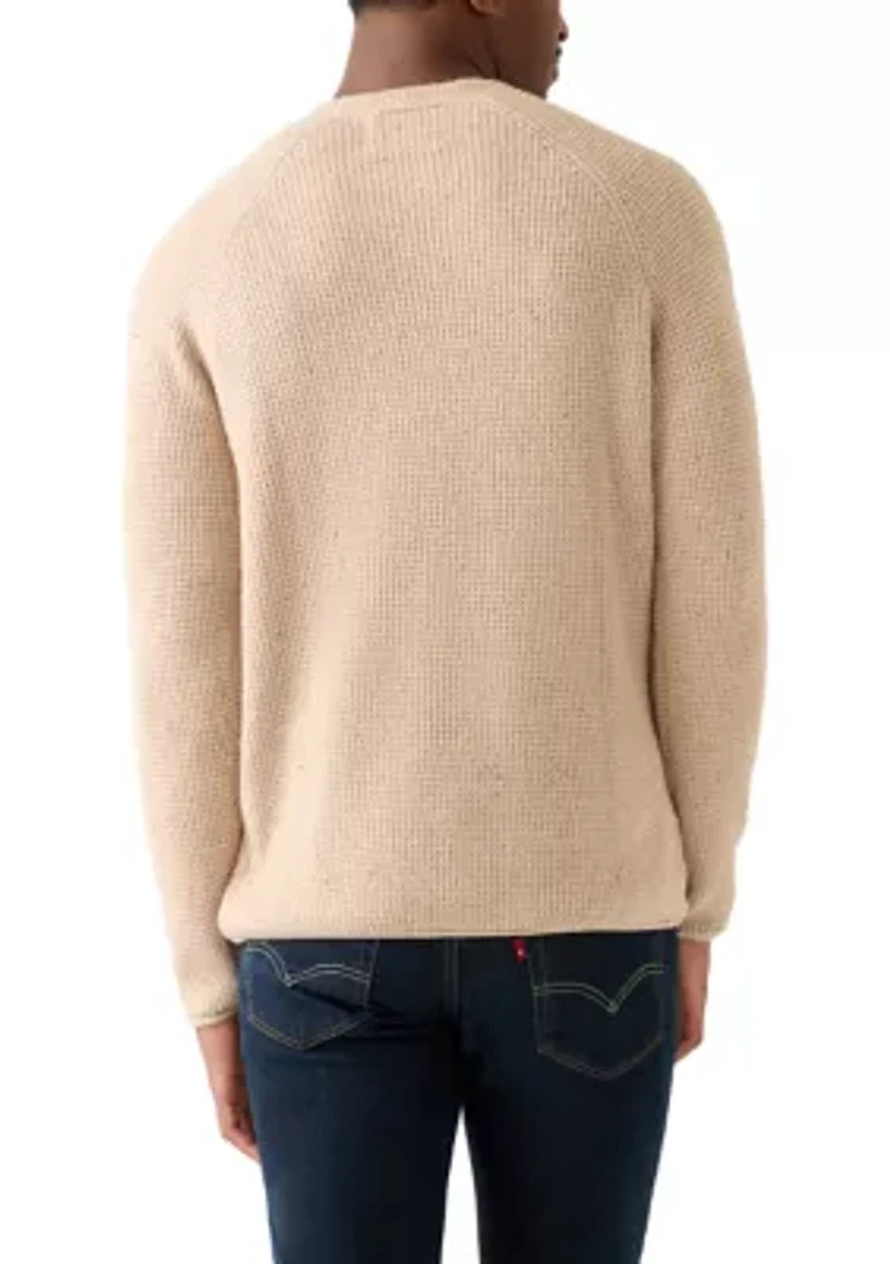Men's Solid Donegal Crew Neck Sweater