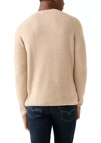 Men's Solid Donegal Crew Neck Sweater