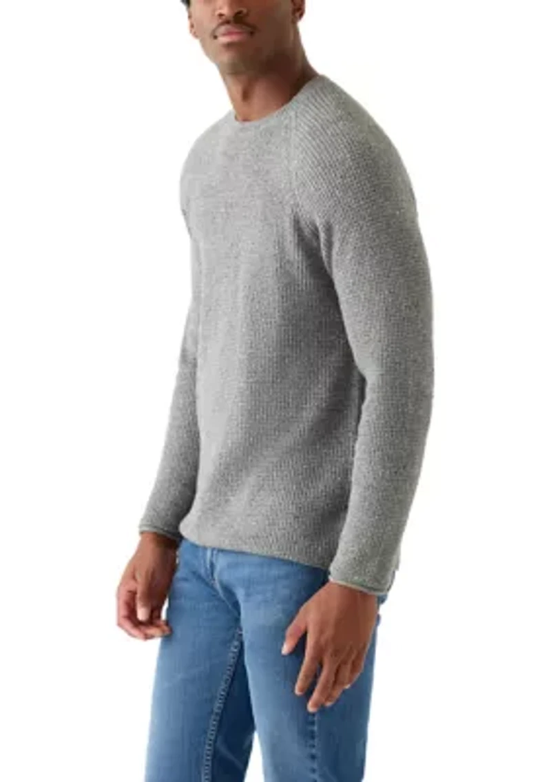 Men's Solid Donegal Crew Neck Sweater