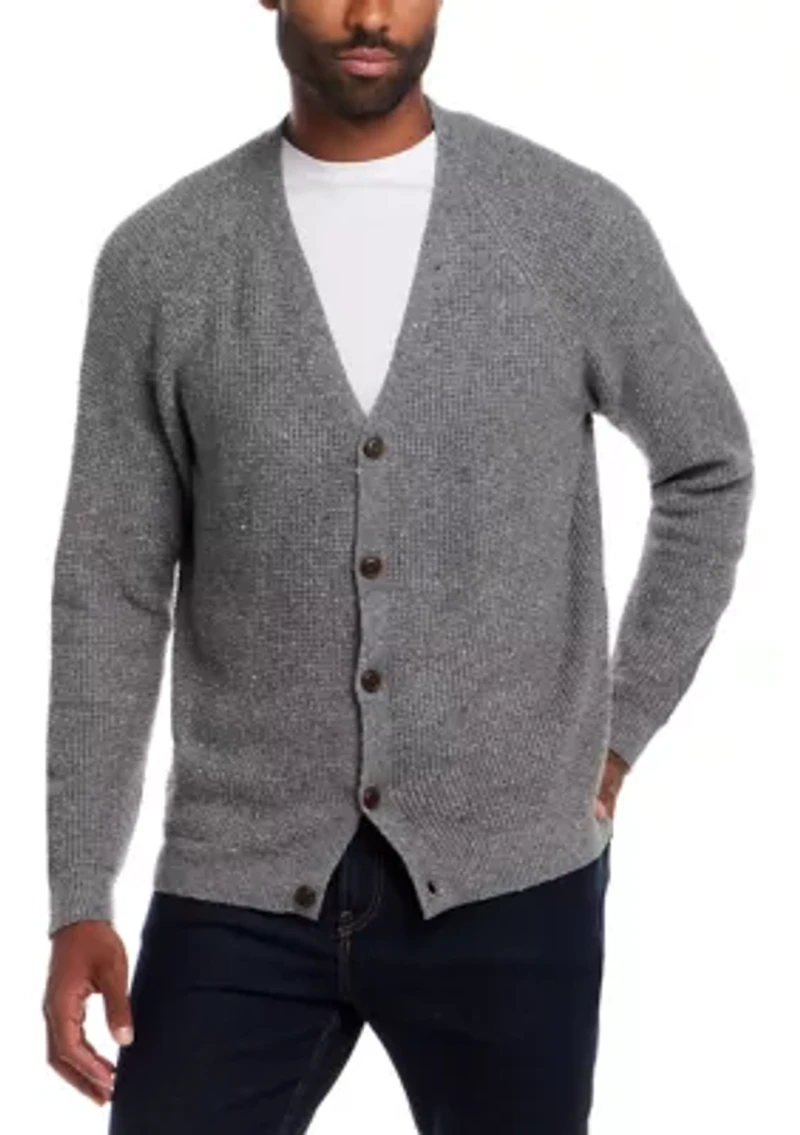 Men's Waffle Donegal Cardigan