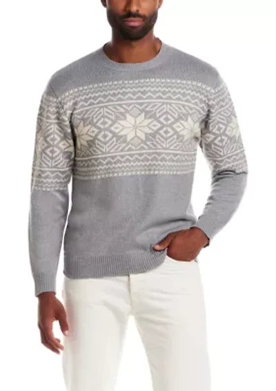 Men's Super Soft Snowflake Crew Neck Sweater