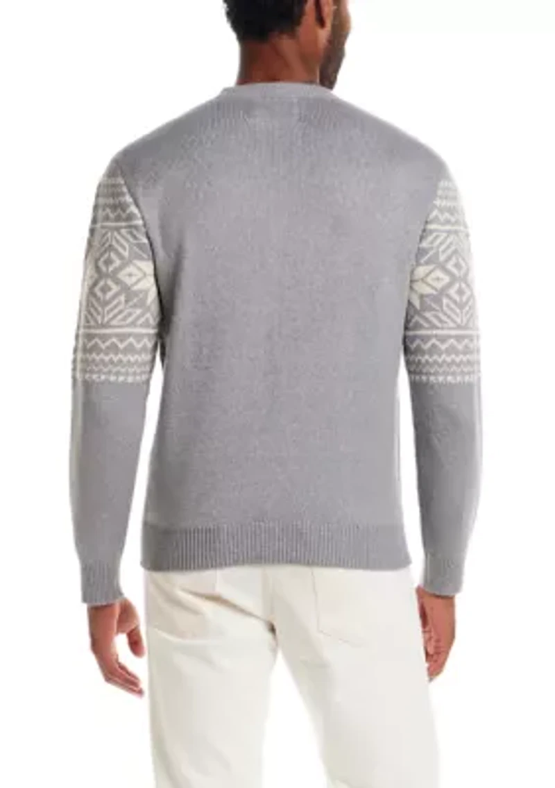 Men's Super Soft Snowflake Crew Neck Sweater