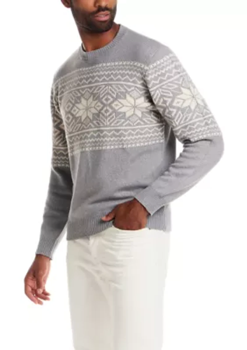 Men's Super Soft Snowflake Crew Neck Sweater