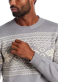 Men's Super Soft Snowflake Crew Neck Sweater