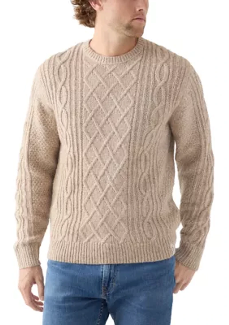 Men's Alpaca Cable Crew Sweater