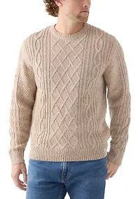Men's Alpaca Cable Crew Sweater