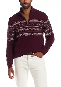 Men's Fairisle Quarter Zip Sweater
