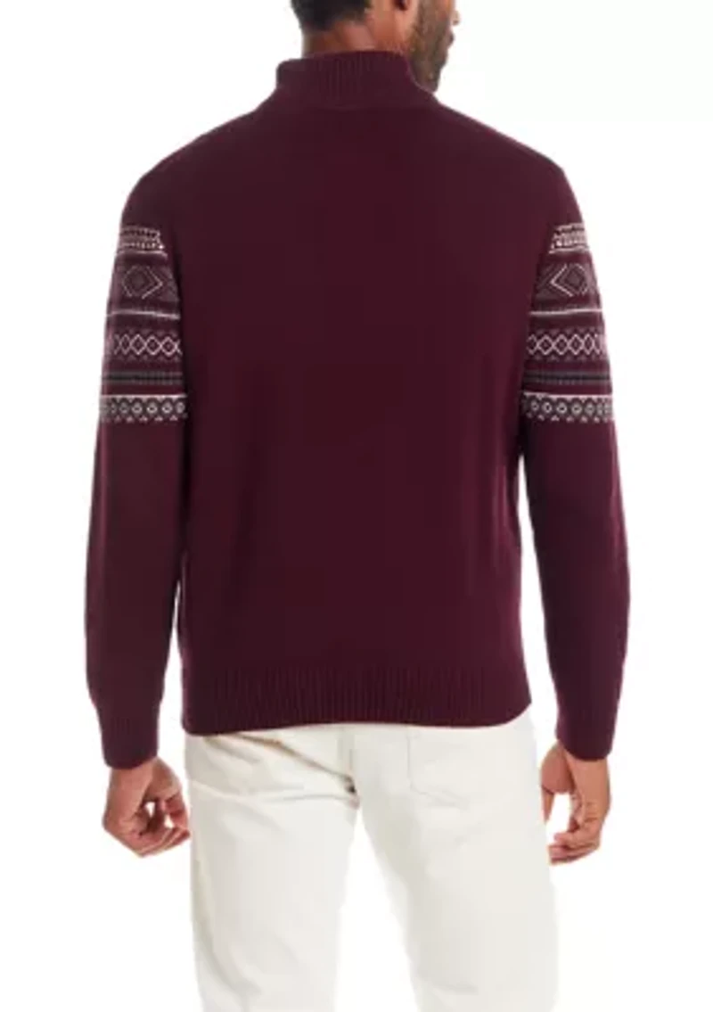 Men's Fairisle Quarter Zip Sweater
