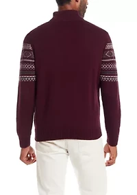 Men's Fairisle Quarter Zip Sweater