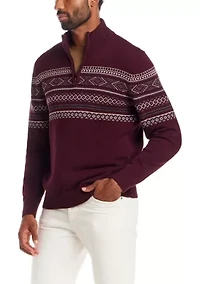 Men's Fairisle Quarter Zip Sweater