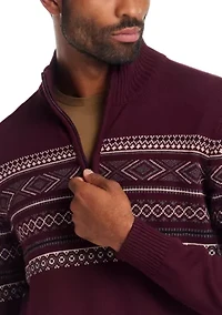 Men's Fairisle Quarter Zip Sweater