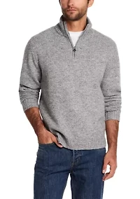 Men's Fuzzy Quarter Zip Sweater