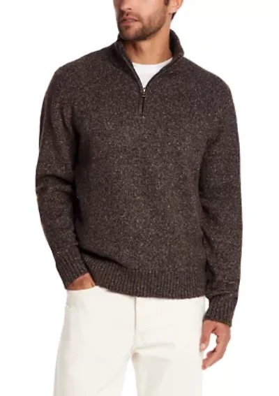 Men's Fuzzy Quarter Zip Sweater