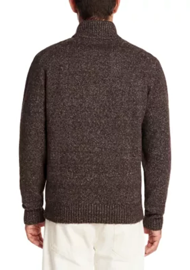 Men's Fuzzy Quarter Zip Sweater