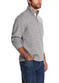 Men's Fuzzy Quarter Zip Sweater